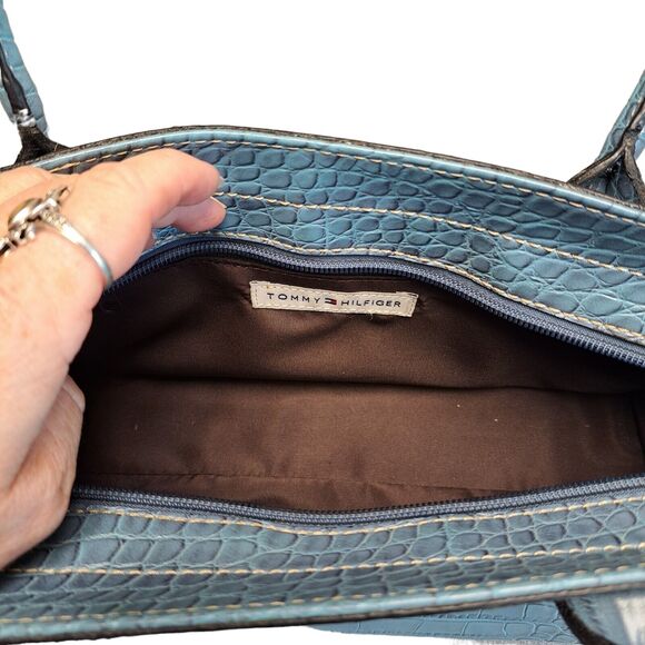 Tommy Hilfiger Purse MEDIUM SHOULDER BAG faux alligator career business core - Picture 10 of 13